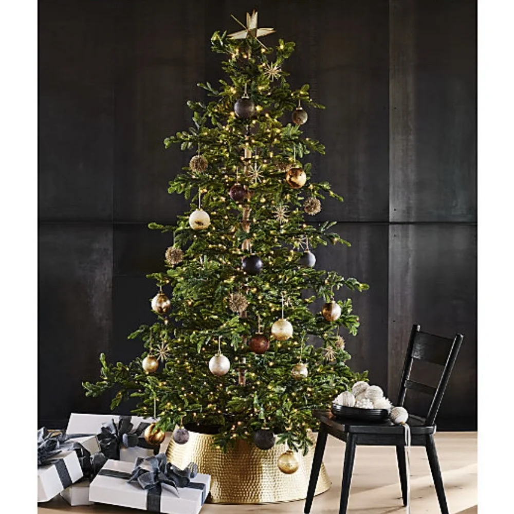 New! Crate&Barrel Metallic Gold Glass Ornament Collection, set of 6